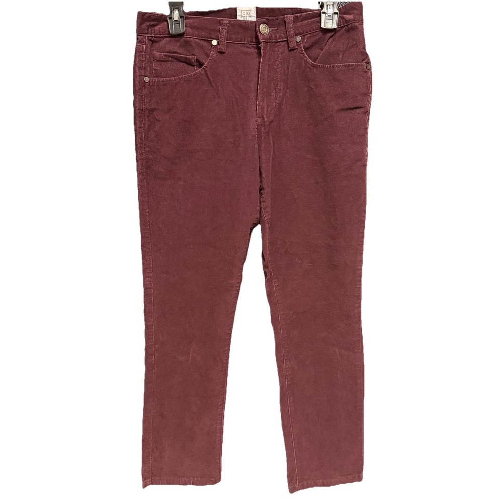Men's Burgundy Corduroy Pants 30 X 30 Slim Straight Core Life Soft & Lightweight